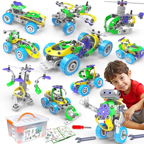 10 in 1 Stem Toys for Kids 6-8, Building Toys for Kids 6-8-10 Year Old Stem Toys for 4 5 6 7 8+ Year Old Boy Gifts Educational Toys for Kids 4-6 Year Old Construction Toys for 5 Year Old Boys Games