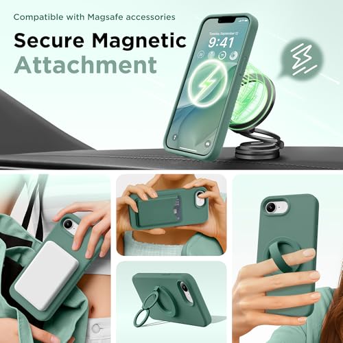 Image of GolbinBox Magnetic for iPhone 17e /16e Case, Silicone Cover,Midnight Green