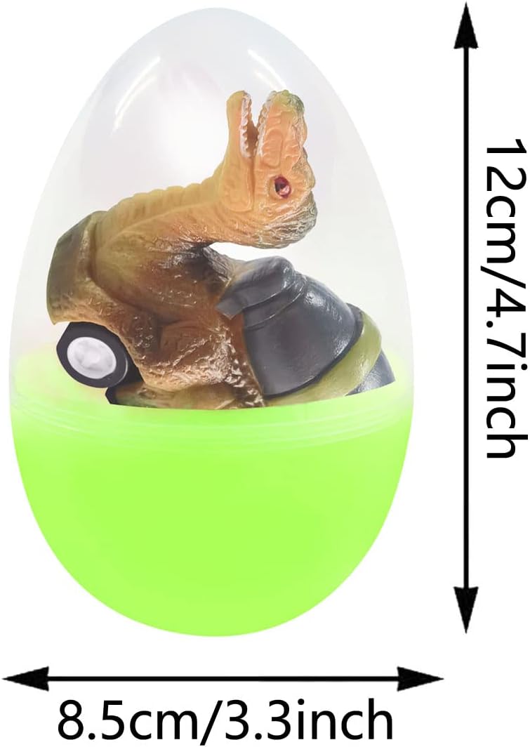 6 Pack Jumbo Eggs with Dinosaur Pull Back Cars Toys Inside for Kids Boys Toddlers Easter Basket Stuffers Party Favors Easter Egg Fillers