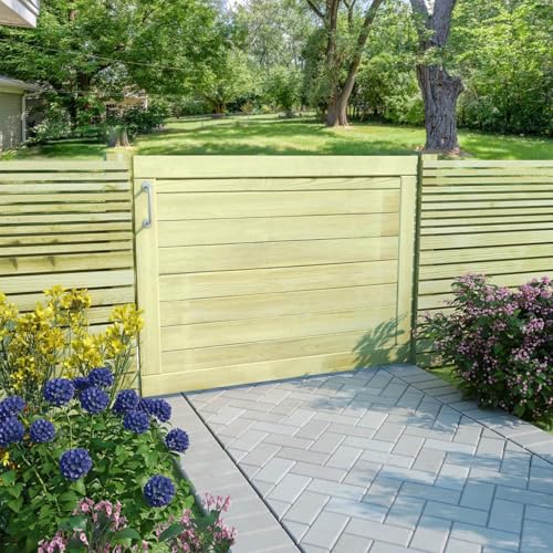 Homgoday Massivholz Gartentor 100x75cm, grün imprägniert, für Garten oder Terrasse - Natur Charme und langlebig Gartentor Model45332