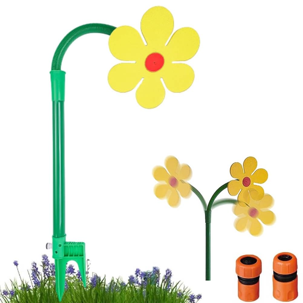 Crazy Dancing Flower Water Sprinkler,Crazy Daisy Sprinkler,Dancing Daisy Sprinkler,Sunflower Sprinkler,Funny Flower Sprinkler,Lawn Watering Sprinkler Sprayer,Sunflower Sprinkler for Dogs Toy(Color:Yel