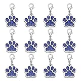 PATIKIL Dog Paw Crochet Stitch Markers, 12 Pack Metal Pendants Charm Knitting Markers Stitch Marker for Sewing Crocheting Jewelry Making, Dark Blue