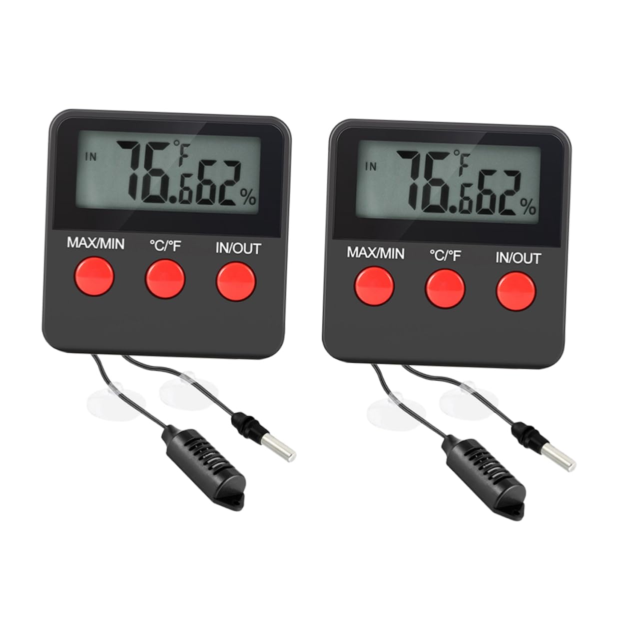 Milisten 2sets Digital Thermometer for Reptile Tank Display for Snake Lizard Enclosures Terrarium Hygrometer