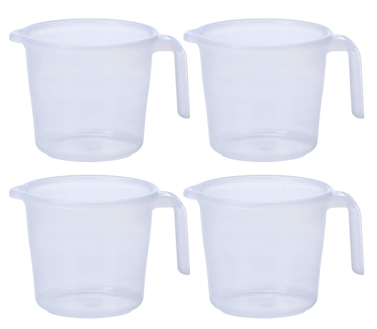 Crystal Virgin Plastic Bathroom Mug 1.5 LTR (Pack of 4) (Transparent)