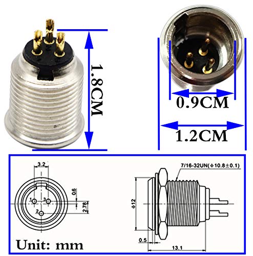 Adaptadores Mini XLR 3 Pin Macho 2 Unidades miniatura 2