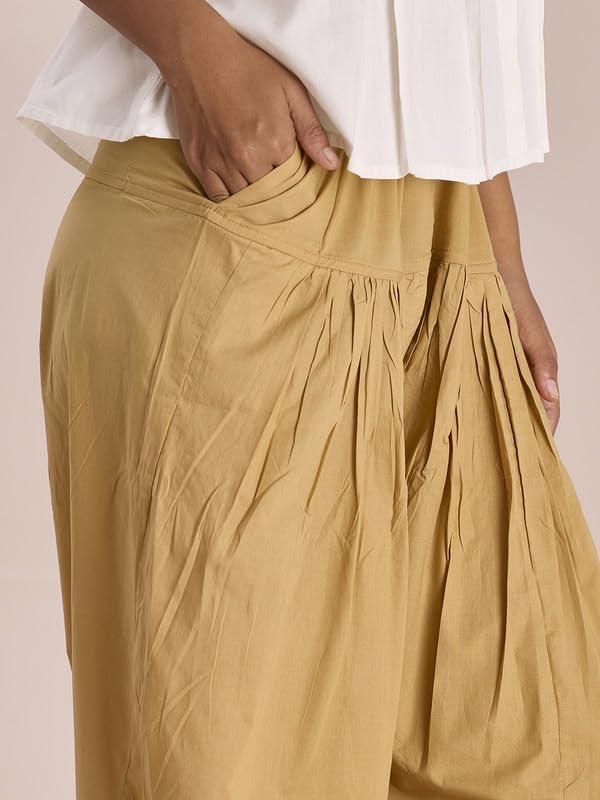 Image of GO COLORS Soft Cotton Salwar for Women | Relaxed Fit, Mid Rise, Ankle Length, Drawstrings