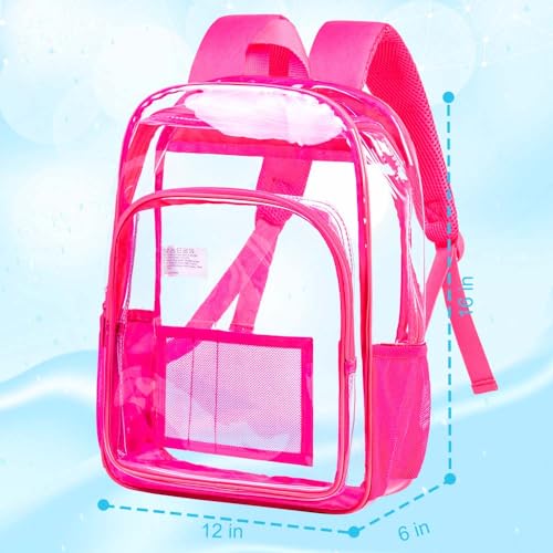Image of AGSDON Clear Backpack, Heavy Duty Transparent Bookbag, See Through PVC Backpacks for Women Men