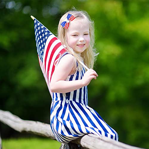Sorkwo 21 Pcs American Flag Hair Bow Patriotic Hair Bow Independence Day Bow Ribbon Hair Clips, Handmade Grosgrain Ribbon Alligator Clip Hair Accessories For Gift #TOP4
