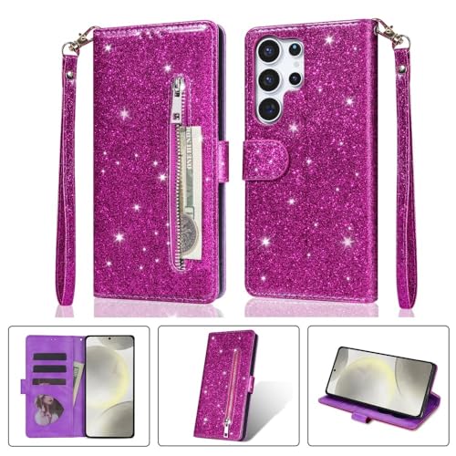 Étui Galaxy A42 5G violet Generic avec fermeture éclair à paillettes - 2