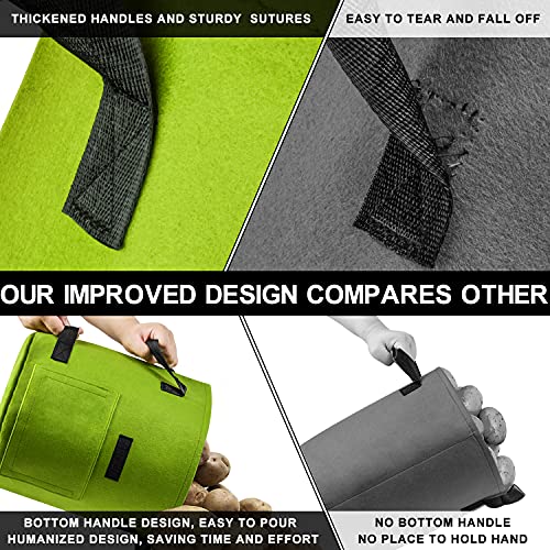 Suntee 4 Pack Potato Grow Bags 10 Gallon With Flap, Plant Grow Bags Heavy Duty Nonwoven Fabric Planter Bags Garden Vegetable Planting Pots Grow Bags For Growing Potatoes, Tomato And Fruits Outdoor #TOP3