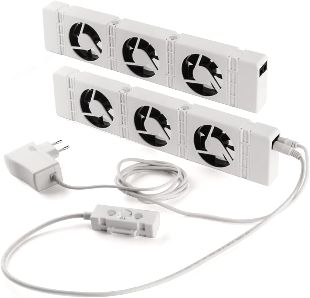 SpeedComfort Starter Set 2 Pezzi: Ventola del Riscaldatore Intelligente per Riscaldatori, Booster di Riscaldamento Durevole per Surriscaldamento e Radiatori, per Risparmiare Energia