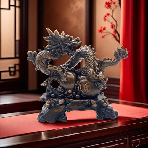 Estatua Feng Shui Dragón Chino Decorativa 7.5 x 3.2 x 6.5 in miniatura 4