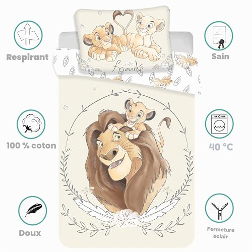 Le Roi Lion parure de lit bébé cadeau naissance Simba coton - 4