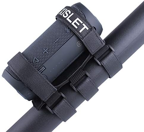 Xislet 2-Strap Style Portable UTV Speaker Mount Compatible with Polaris RZR Ranger Can Am Maverick X3 Kawasaki Mule Attaches 1.5-2.0" Roll Bar Wakeboard Tower Boat Wireless Speaker Bar Mount