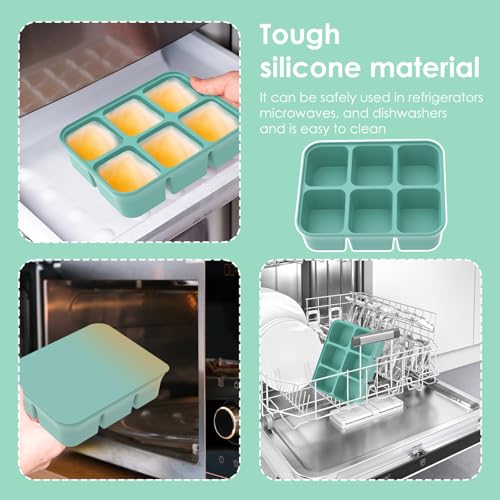 Bandeja de hielo de silicona con tapa, pack de 2 miniatura 5