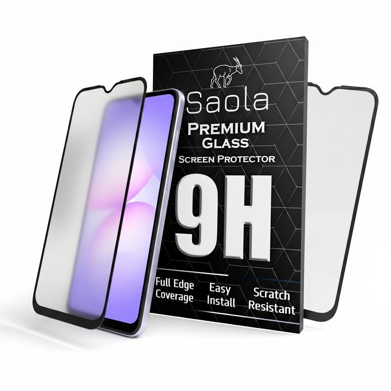 Image of Saola Anti-Glare Matte Screen Protector for Samsung Galaxy A07 | Smooth Touch Finish, 9H Strength Glass, Full Coverage, Bubble-Free Installation Kit | Quick & Easy Application | Pack of 1
