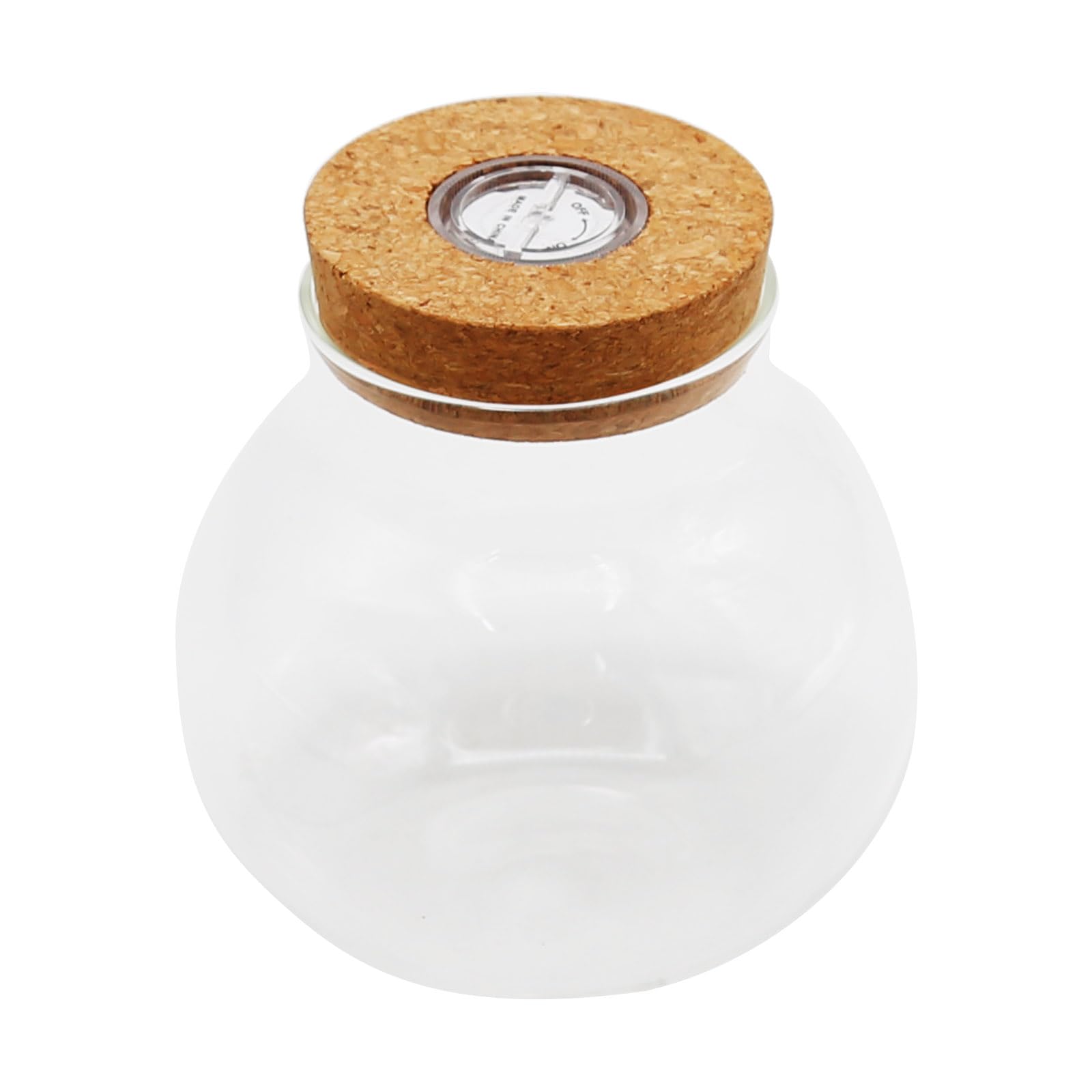 Round Glass Jar Storage Container, Plant Terrarium Display Glass, Moss Ball Bud Vases Jars, Easter Candy Jar Kitchen Canisters with Lid, for DIY Party Mason Jars Crafts Christmas Decoration (S)