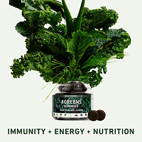 8Greens Gummies - World's First Gummies Made from Real Greens to Support Immunity & Energy for Adults and Kids (60 Count)
