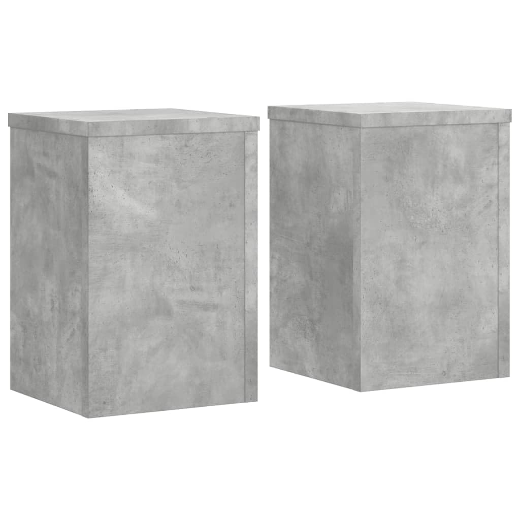 vidaXL Plant Stands 2 pcs, Plant Pot Stand for Indoor Living Room, Plant Holder for Decorative, Flower Stand Flower Pot, Concrete Grey Engineered Wood