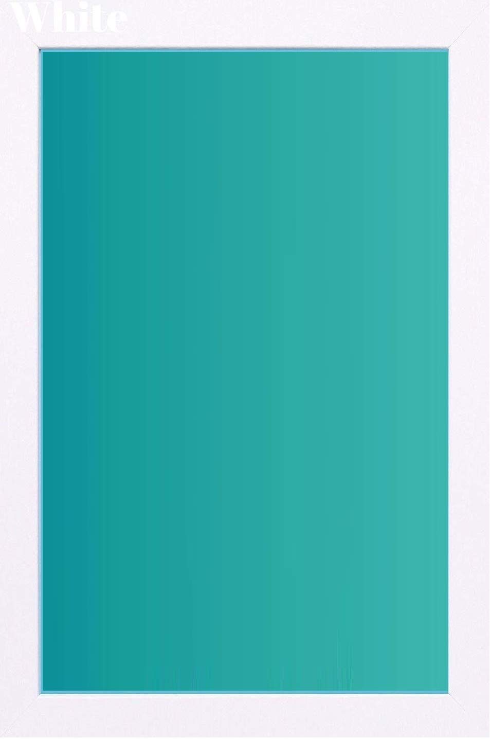 Ob2h White Solid 36" X 24" Maxi Wooden Effect Poster Frame Picture Frame (, 36" X 24" Inch)