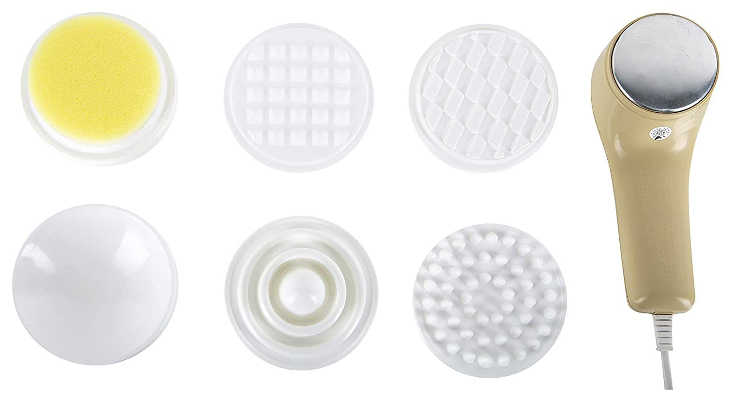 Saving Mart DH2 Corded Electric Deep Heat Massager for Neuropathy Electric Body Massager with 5 Massage Heads, Beige