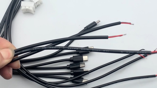 Image of USB Type-C Pigtail Cable Extension Power Cable 22AWG Carrying Current 3A Voltage 3V 5V 9V 24V 12V 24V USB-C Plug to 2 Pin Bare Wire Open End Connector for DIY - 1M /3.3FT 6PCS (Type C Male)