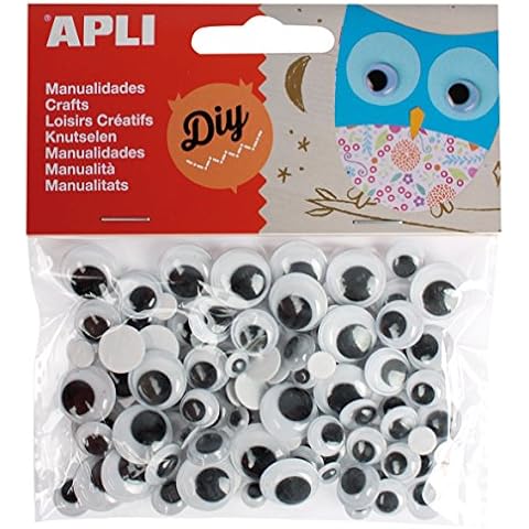 APLI Kids 13263 - Bolsa de 100 ojos móviles negros adhesivos Cover