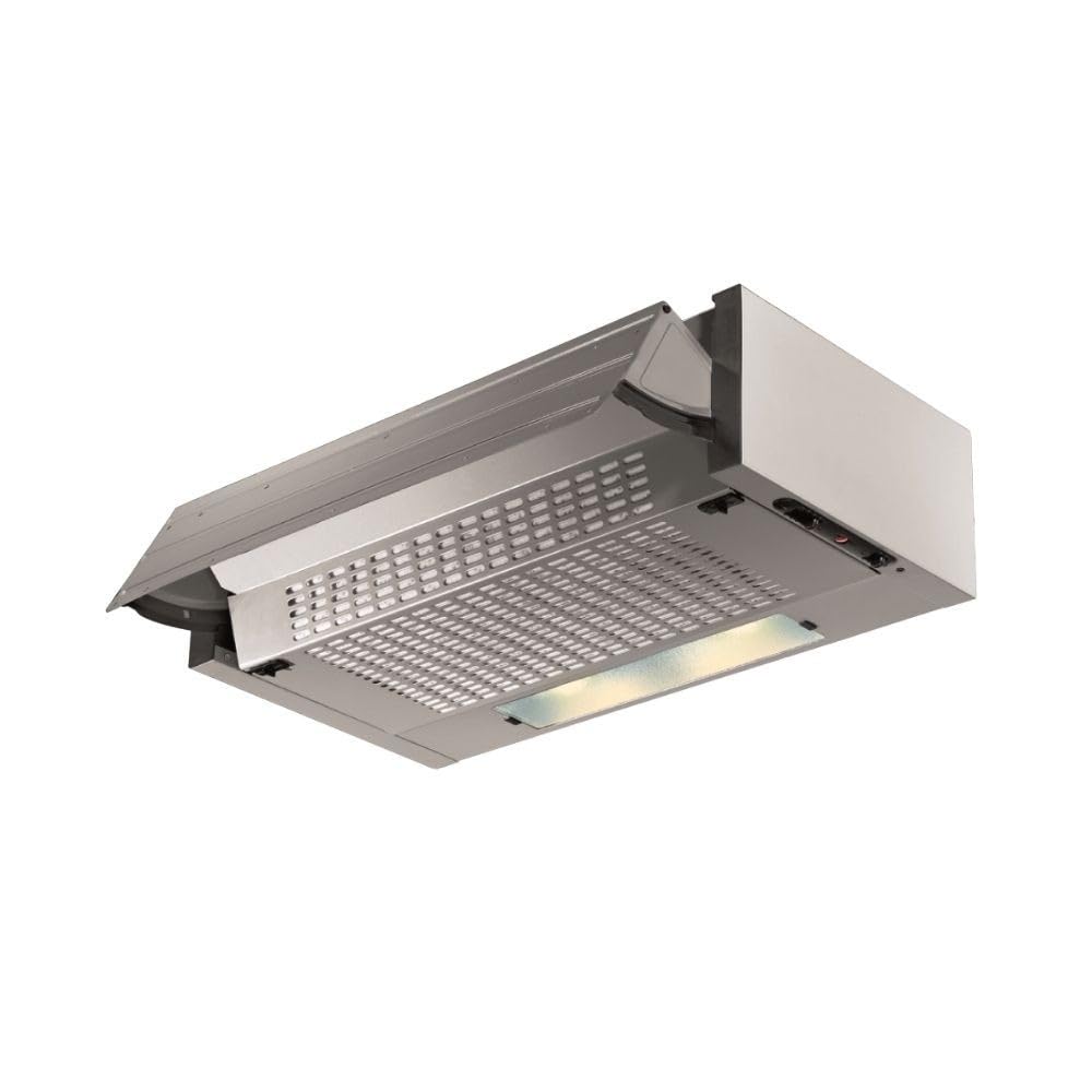 Cappa da incasso estraibile colore alluminio 60x30x15 cm - 3 liv potenza - led