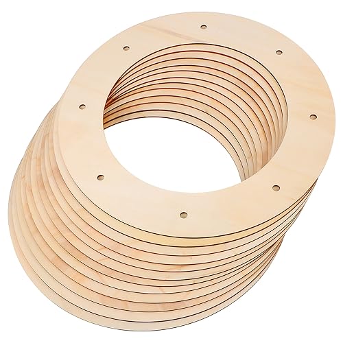 OSALADI 12 Pack Wreath Form Rack Metal Wooden Craft Base Wreath Making Supplies Xmas Decor