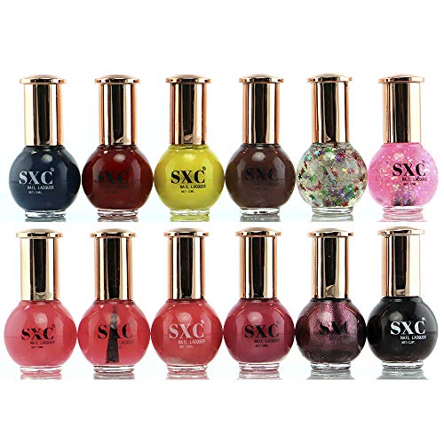 SXC Cosmetic 12 Holidays Nail Lacquer Polish, Professional Quality & Quick Dry, 12ml/0.4oz Each, Perfect Gift For Holiday