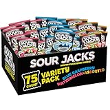 SOUR JACKS Snack Box, Sour Wedges, Variety Snack Pack, Stocking Stuffers, 0.5oz bags (75ct)