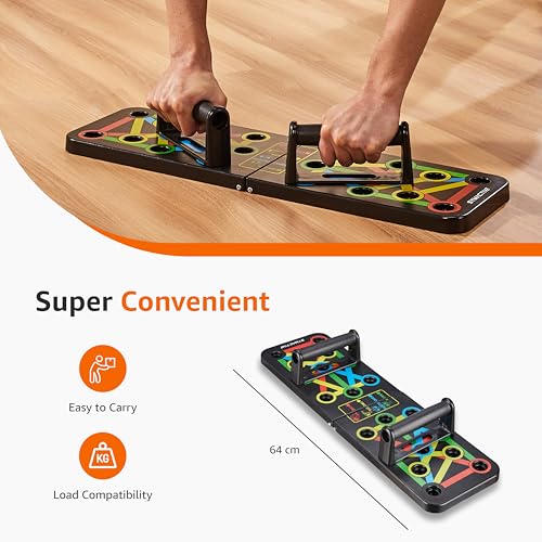 Image of Amazon Brand - Symactive Push-Up Board | for Men & Women | Home Gym Fitness Equipment | for Strength Training | Durable, Compact & Sturdy