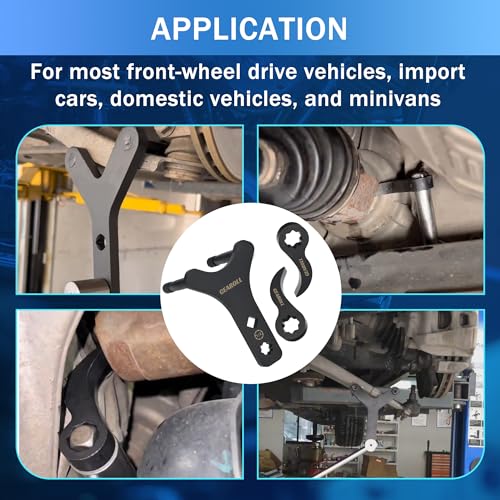 GEAROLL Lower Control Arm Prying Tool with Two Pry Bar Wrench Adaptor Head, Suspension Specialty Arm Lever Bushing Tool, Ratchet Pry Bar Attachment, Compatible with 1/2" Drive Extension Breaker Bar