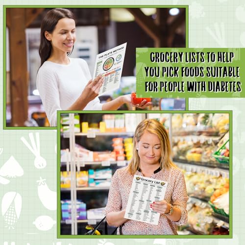 Image of Sinload 12 Pcs Diabetes Food List Poster Diabetic Meal Plan Glycemic Index Food Grocery Chart for Blood Sugar Control