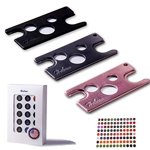 3-Pack Essential Oils Opener Remove Bottle Caps and Roller Balls Easily, Multi-Color Key Tools Includes Labels Nice Gift Idea by HABOM