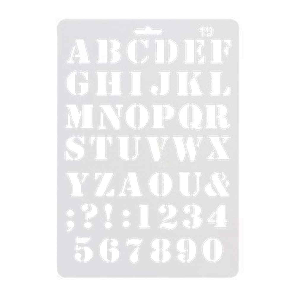 Remorui 1Pc Reusable English Alphabet Number Plastic Stencils Diy Scrapbook Drawing Template Measuring Ruler Painting Stencils 19 *