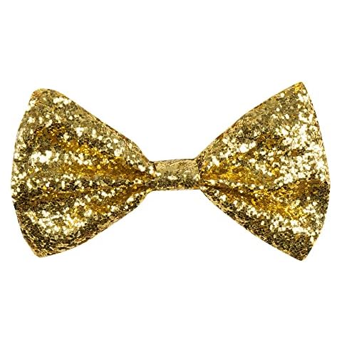 Glitter Bow Tie Luxury Sparkling Banded Sequin Party with elastic strap Accessories Perfect For Dance And Stage Tie Circus Fancy Dress Show Hen Night Fancy Dress Unisex Adjustable Pack Of 1 (Gold) Cover