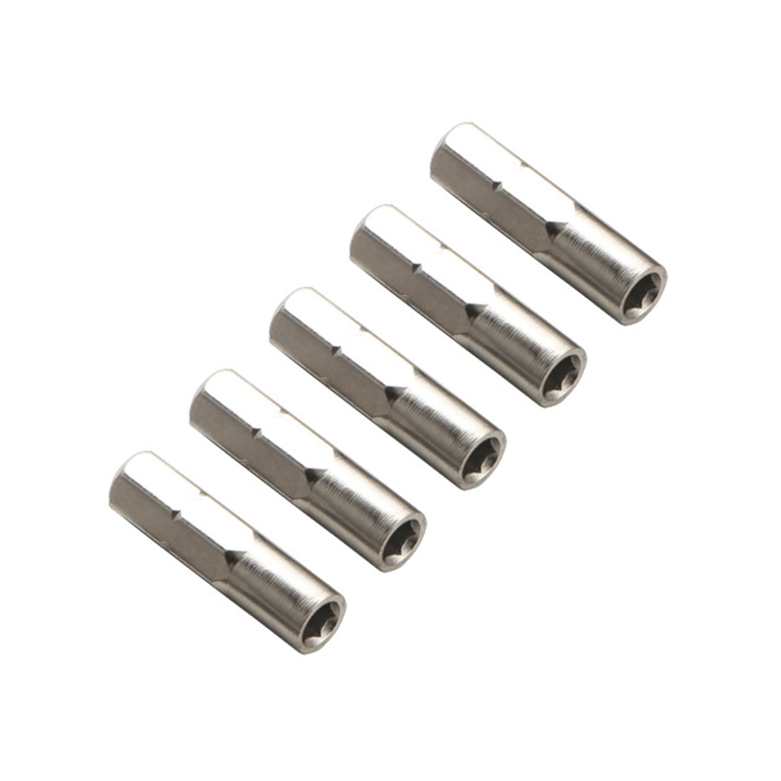 Ljhnba Electroplating 25Mm Hexagonal Bit Adapter 5Pcs Set 6.35Mm To 4Mm Socket Shank For Screwdriver And Drill Use Drill Extension Socket