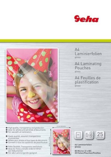 Preisvergleich Produktbild Geha Laminierfolie 80 mic 25er Pack A4