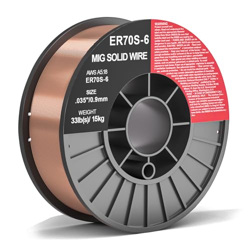 ER70S-6 .035-Inch on 33-Pound Spool Carbon Steel Mig Solid Strong ABS Plastic Spool Welding Wire (0.035-Inch 33 LB)