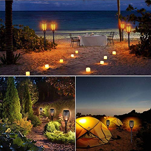 StillCool Flame Solar Lights Outdoor LED Landscape Lighting Path Lights Waterproof Flame Flickering Lamp Torch Dusk to Dawn Auto On/Off Security for Garden Yard Patio, 4 Pack