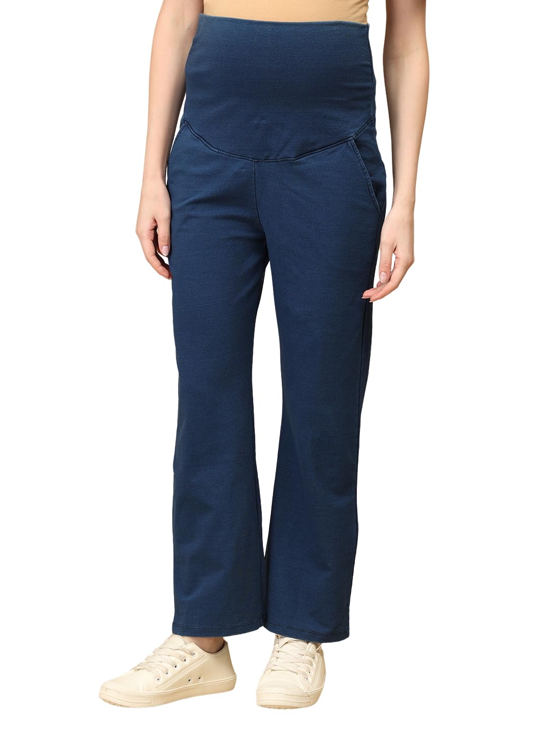 Maternity Knit Denims with Belly Support Pant | Stretchable Pregnancy and Post Partum Pant
