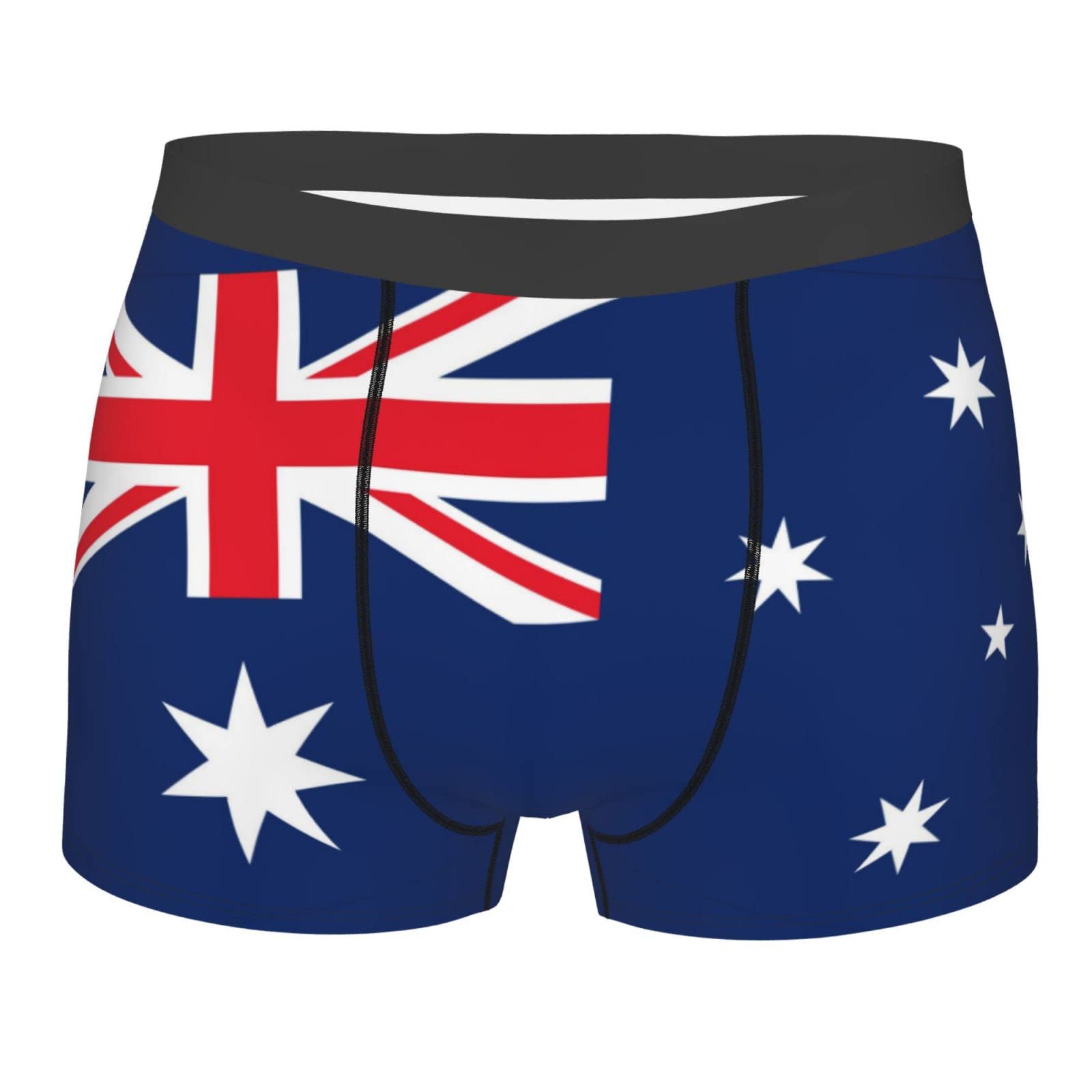 Aooedm Men's As Pic Boxer Briefs Underpants,Australia Flag Printed Soft Underwear,Comfy Breathable Short Trunk