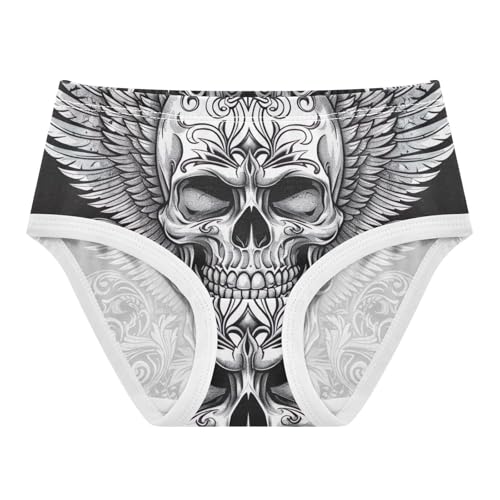Underwear Girls, Gothic Skull Toddler Girl Panties, Cotton Girls Underwear, 2T–8 Years