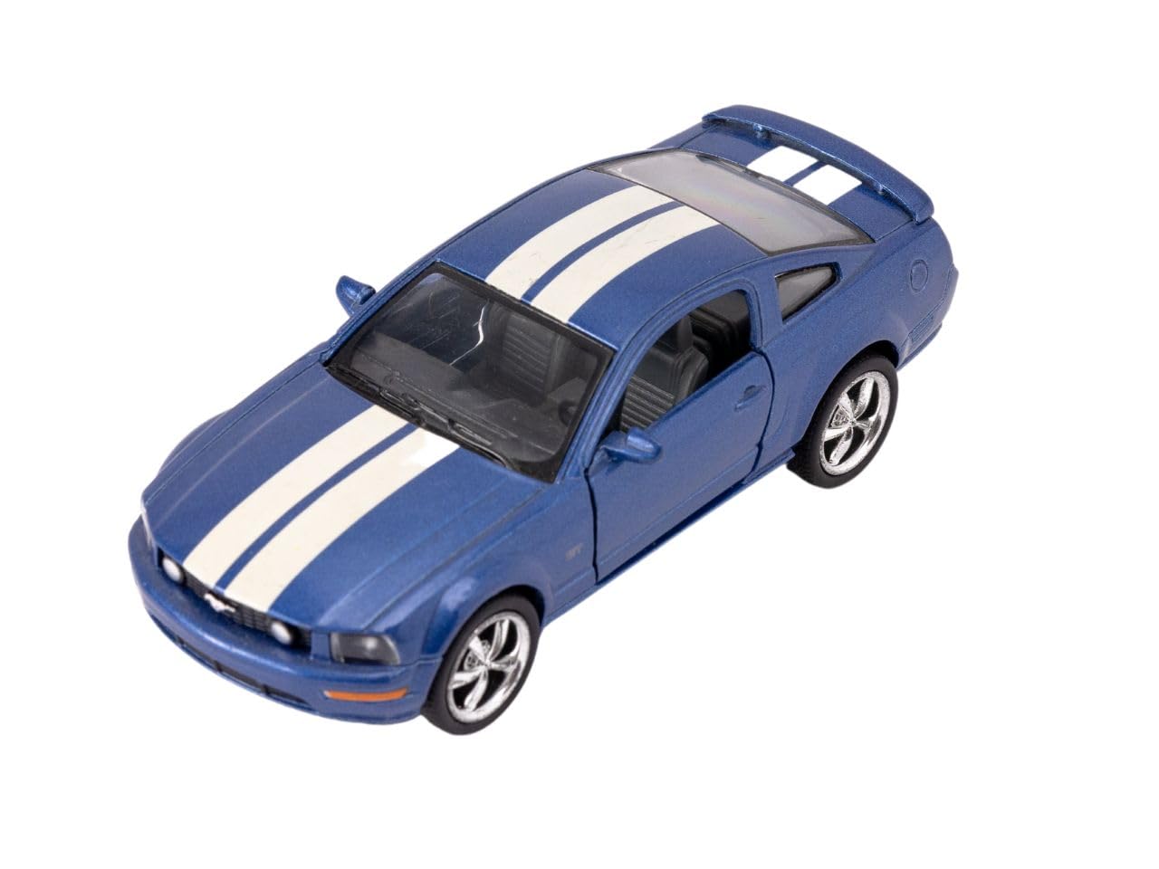 Easy Toys model car compatible with Ford Mustang GT 2006. Scale toy car with opening doors. Car modeling. (Blue)