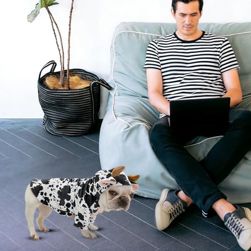 Disfraz divertido de vaca para perro y gato talla S miniatura 5