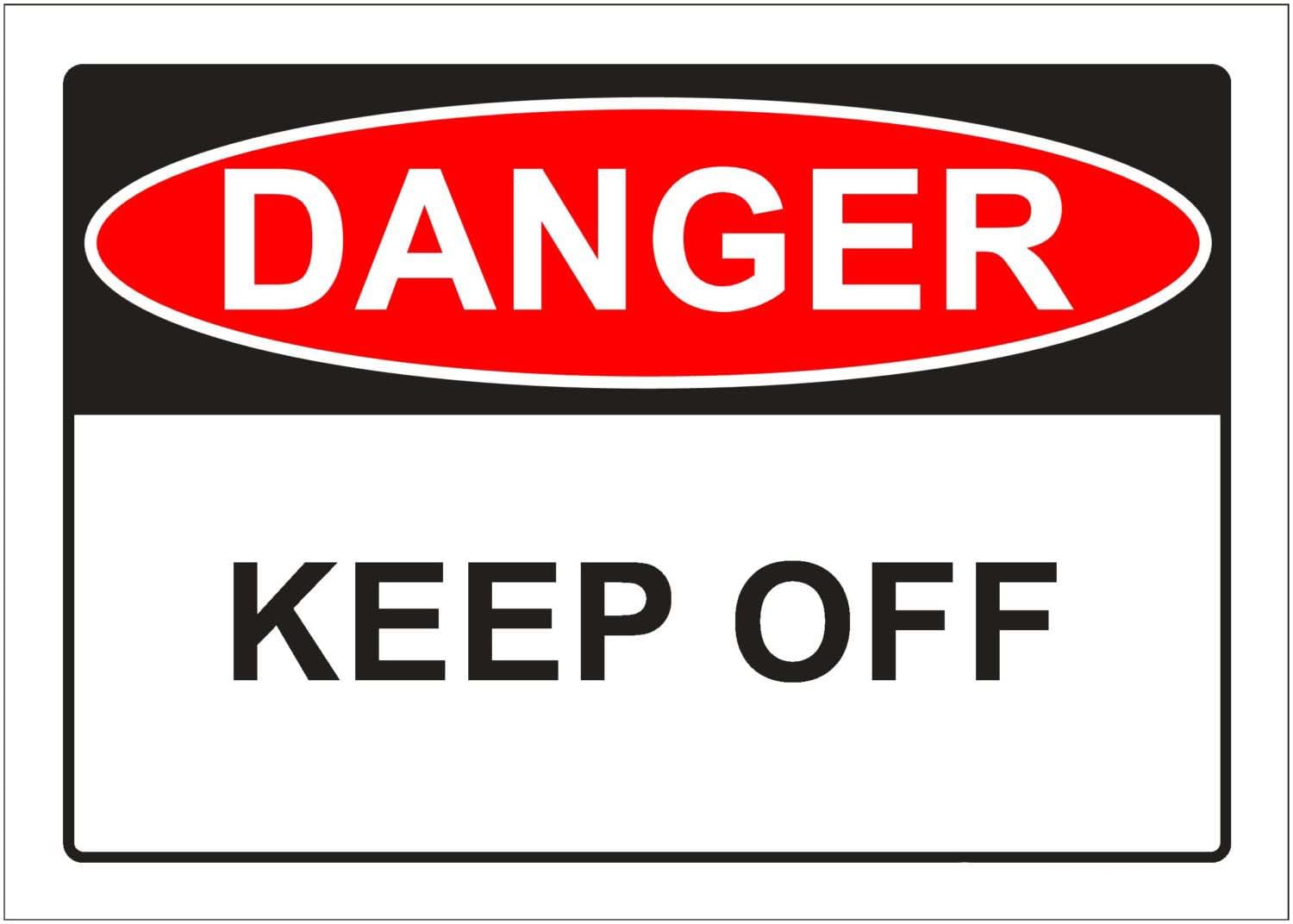 Keep Off Danger Sign, 12x8 Metal Tin Sign, access restriction warning for dangerous facilities, isolated zones and industrial equipment.