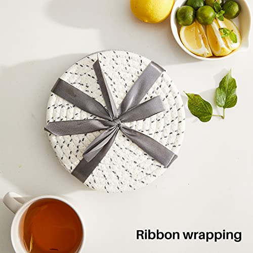 Jehdhe Set Of 6 Trivets For Hot Dishes, Hot Pads, Pot Holders - Cotton Woven Trivet Mats - 7 Inch Round Trivets For Hot Pots And Pans, Quartz Countertops, Kitchen Counter #TOP2
