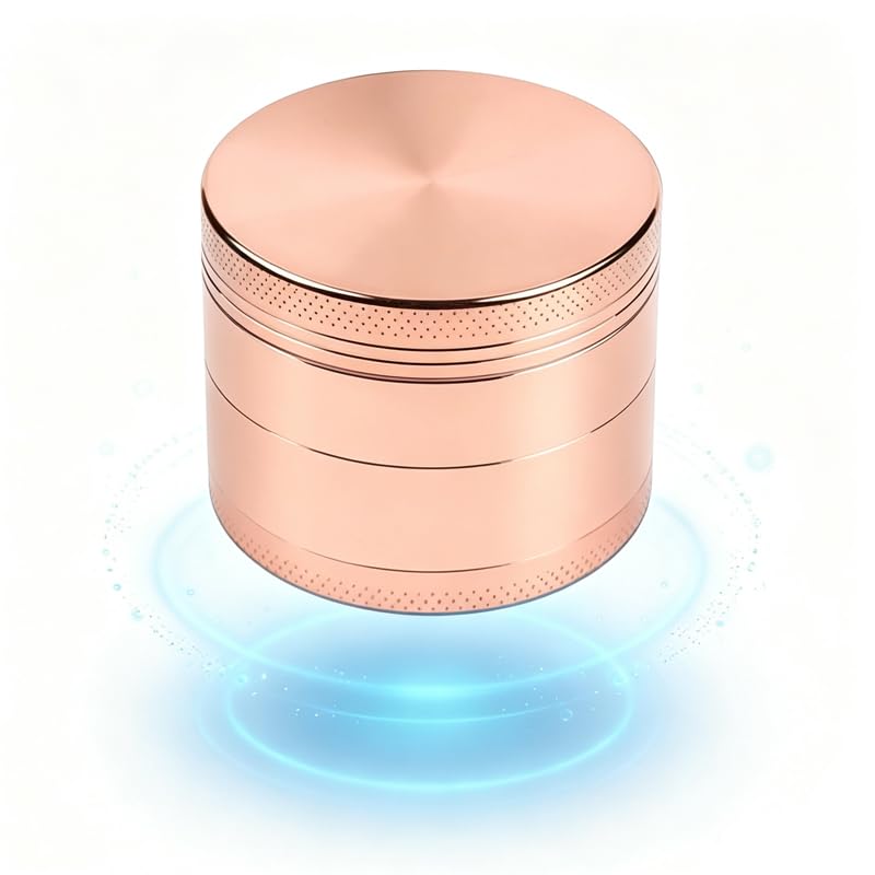 2.5-Inch Zinc Alloy Spice Grinder Compact Portable Design with Storage Compartment Essential Kitchen Tool - rose gold