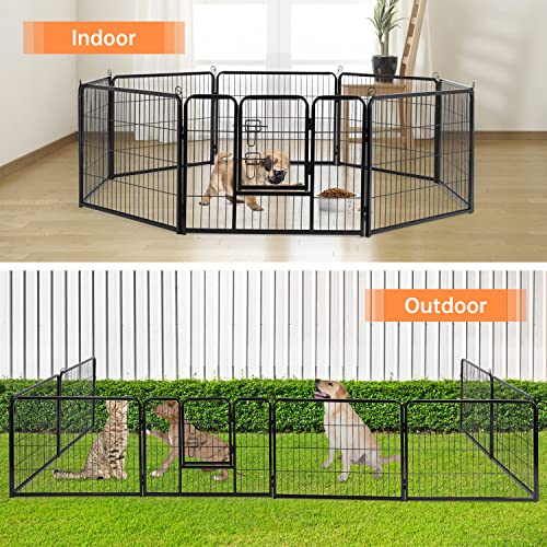 Image of BestPet | Dog Playpen | 24 Inch, 8 Panels | Heavy Duty Metal Pet Exercise Pen | Indoor Outdoor Fence Panels | Rust-Resistant, Removable, Tool-Free Setup | Anti-Skid, Expandable Design